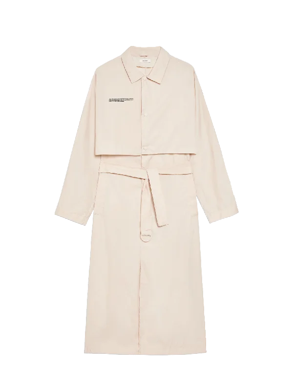 Womens Recycled Nylon Trench Coat—sand