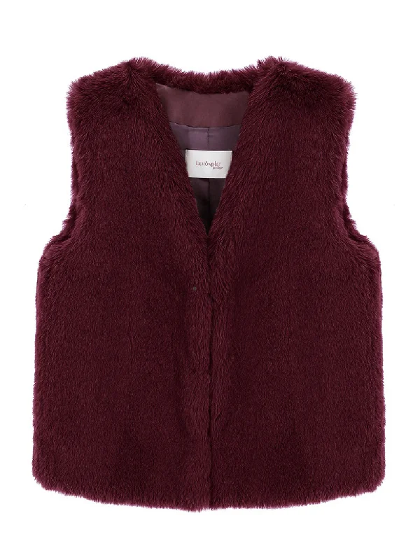 FAUX FUR MORI V-NECK VEST