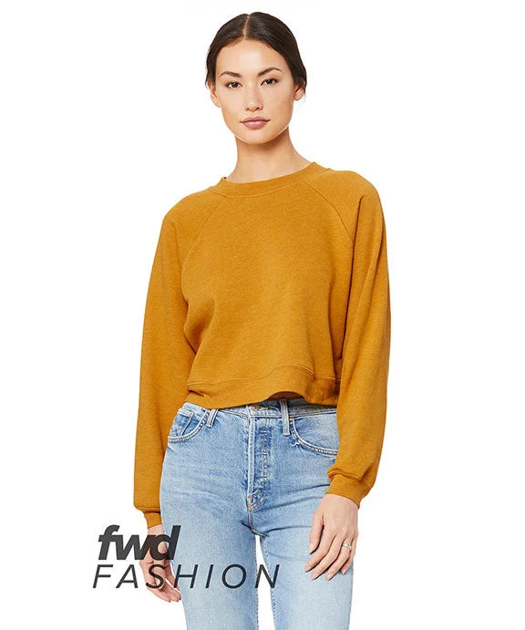 B7505 - Bella + Canvas FWD Fashion Ladies Raglan Pullover Fleece | Heather Mustard