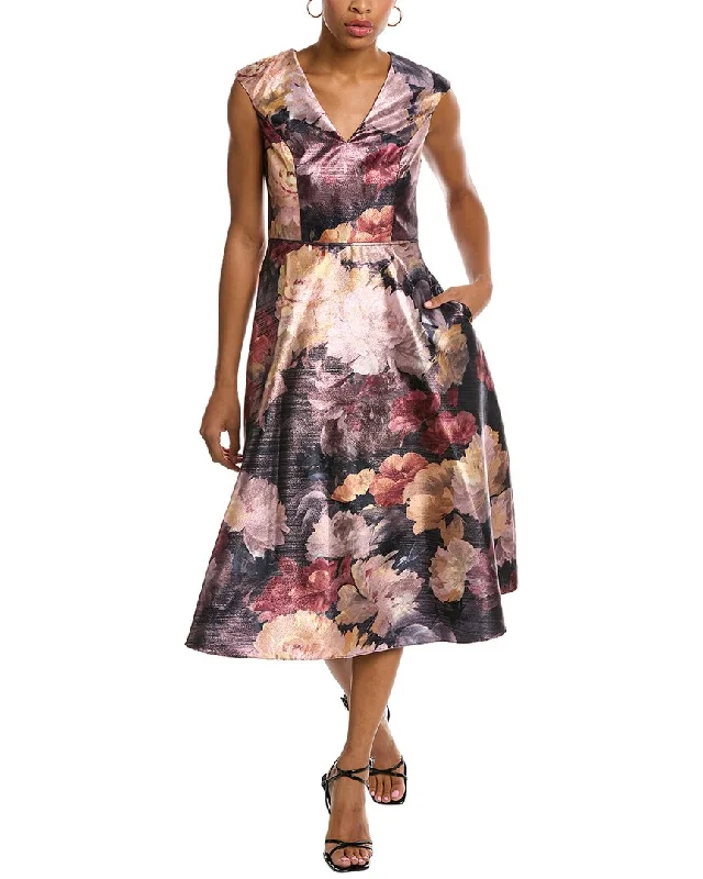 Plus Size Women Dress with a Flattering A - Line Cut for Comfort and Style Plus Size Women Dress with a Flattering A - Line Cut for Comfort and Style Aidan Mattox V-Neck Cap Sleeve Dress