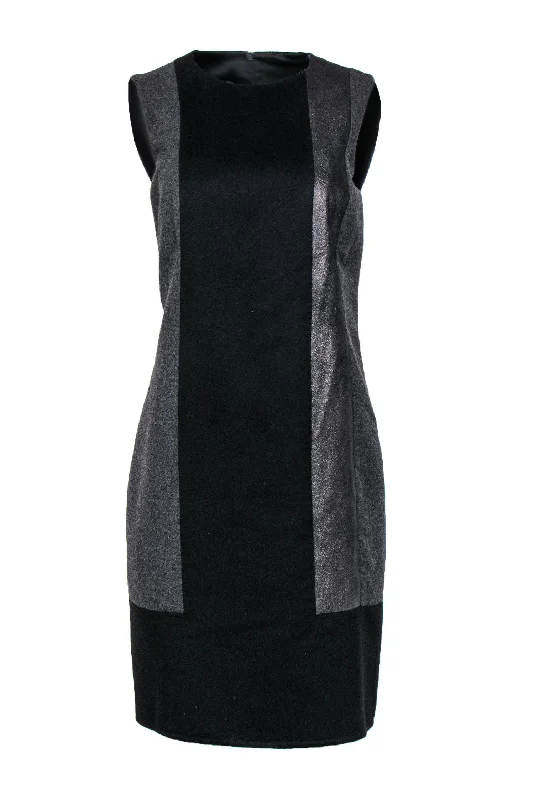Wrap - Style Women Dress with Adjustable Fit for All Body Types Wrap - Style Women Dress with Adjustable Fit for All Body Types Akris - Black & Grey Paneled Wool Blend Shift Dress w/ Metallic Shimmer Sz 12 Wrap - Style Women Dress with Adjustable Fit for All Body Types Wrap - Style Women Dress with Adjustable Fit for All Body Types Akris - Black & Grey Paneled Wool Blend Shift Dress w/ Metallic Shimmer Sz 12