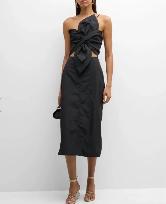 Mermaid - Style Women Dress with a Fitted Silhouette for Special Occasions Mermaid - Style Women Dress with a Fitted Silhouette for Special Occasions Carmen Midi Dress In Black
