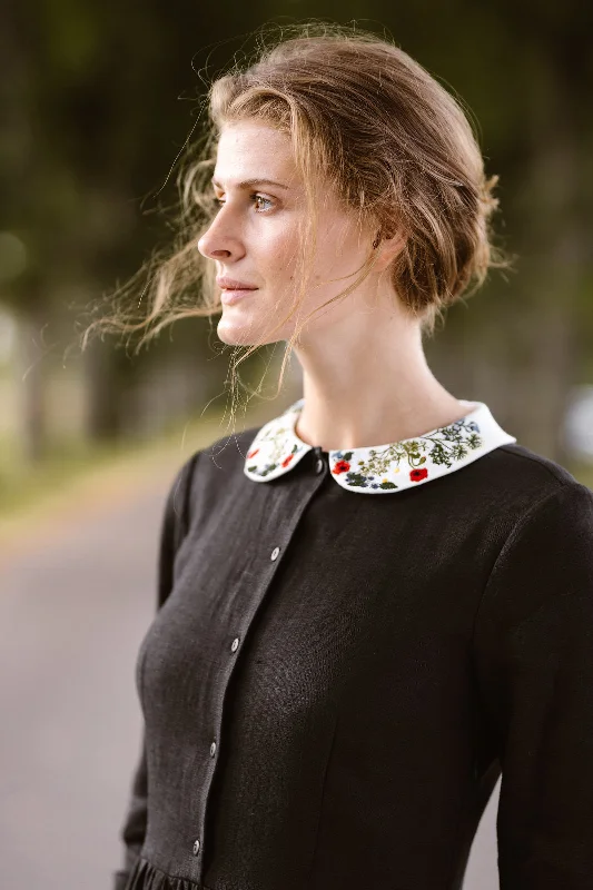 Empire Waist Women Dress to Accentuate the Bust and Conceal the Waist Empire Waist Women Dress to Accentuate the Bust and Conceal the Waist Classic Dress with Embroidered Garden Collar, Long Sleeve Empire Waist Women Dress to Accentuate the Bust and Conceal the Waist Empire Waist Women Dress to Accentuate the Bust and Conceal the Waist Classic Dress with Embroidered Garden Collar, Long Sleeve