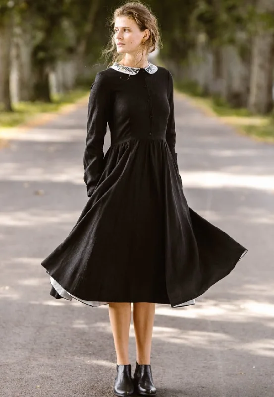 Long - Sleeve Women Dress in Velvet for a Luxurious Winter Look Long - Sleeve Women Dress in Velvet for a Luxurious Winter Look Classic Dress with Embroidered Meadow Collar, Long Sleeve Long - Sleeve Women Dress in Velvet for a Luxurious Winter Look Long - Sleeve Women Dress in Velvet for a Luxurious Winter Look Classic Dress with Embroidered Meadow Collar, Long Sleeve