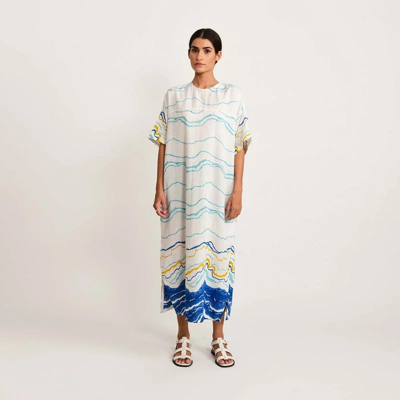 Empire Waist Women Dress to Accentuate the Bust and Conceal the Waist Empire Waist Women Dress to Accentuate the Bust and Conceal the Waist Bamboo Cotton Long Dress | Blue Empire Waist Women Dress to Accentuate the Bust and Conceal the Waist Empire Waist Women Dress to Accentuate the Bust and Conceal the Waist Bamboo Cotton Long Dress | Blue