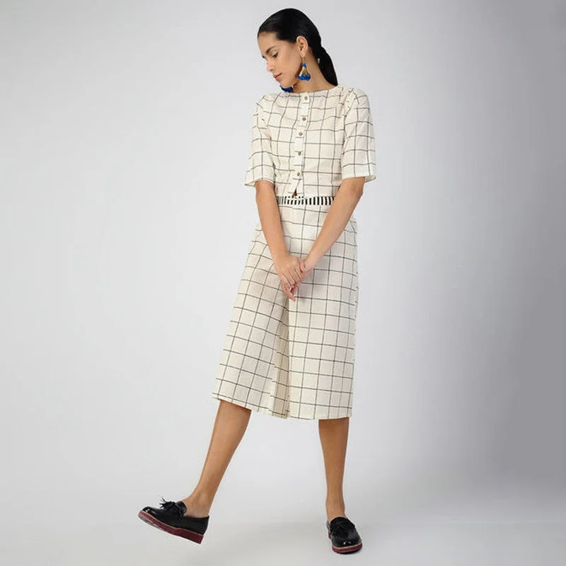Ball Gown Women Dress with a Full Skirt for a Princess - like Look Ball Gown Women Dress with a Full Skirt for a Princess - like Look Cotton Checkered Co-Ord Set | White Ball Gown Women Dress with a Full Skirt for a Princess - like Look Ball Gown Women Dress with a Full Skirt for a Princess - like Look Cotton Checkered Co-Ord Set | White