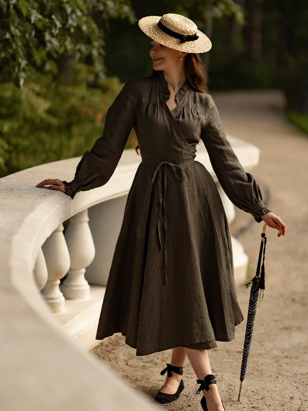 Pleated Women Dress with a Timeless and Elegant Texture Pleated Women Dress with a Timeless and Elegant Texture Darcy Dress, Long Sleeve, Pine Green Pleated Women Dress with a Timeless and Elegant Texture Pleated Women Dress with a Timeless and Elegant Texture Darcy Dress, Long Sleeve, Pine Green