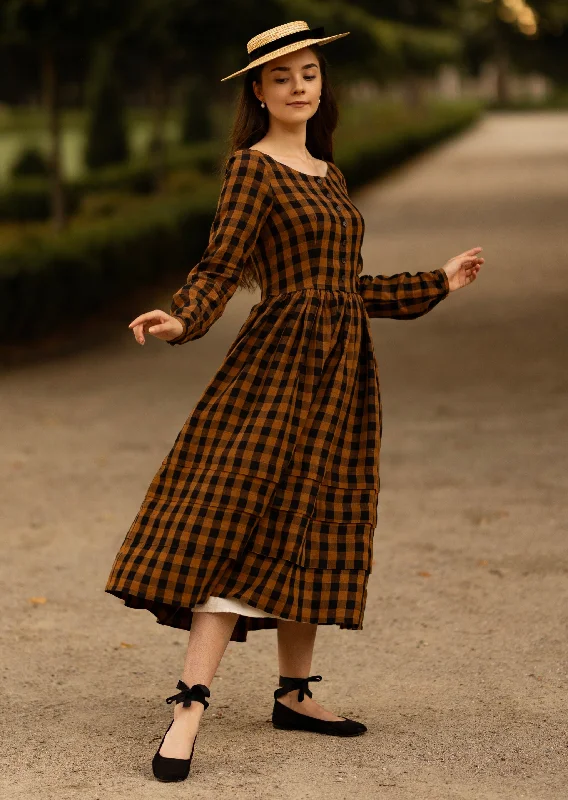 Sheath Women Dress with a Tailored Fit for a Professional Look Sheath Women Dress with a Tailored Fit for a Professional Look Eyre Dress, Long Sleeve, Brown Checkers Sheath Women Dress with a Tailored Fit for a Professional Look Sheath Women Dress with a Tailored Fit for a Professional Look Eyre Dress, Long Sleeve, Brown Checkers