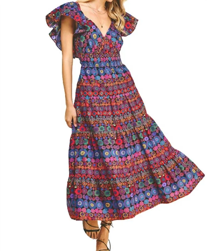 Plus Size Women Dress with a Flattering A - Line Cut for Comfort and Style Plus Size Women Dress with a Flattering A - Line Cut for Comfort and Style Guinevere Dress In Blue/violet Plus Size Women Dress with a Flattering A - Line Cut for Comfort and Style Plus Size Women Dress with a Flattering A - Line Cut for Comfort and Style Guinevere Dress In Blue/violet