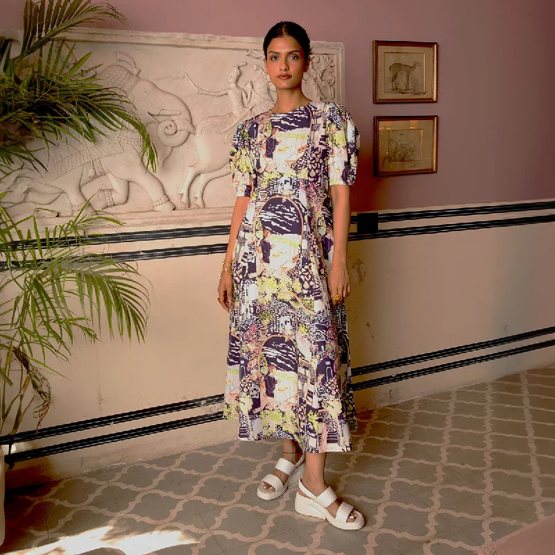 Mermaid - Style Women Dress with a Fitted Silhouette for Special Occasions Mermaid - Style Women Dress with a Fitted Silhouette for Special Occasions Cotton Maxi Printed Dress for Women | Puff Sleeves | Multicolour Mermaid - Style Women Dress with a Fitted Silhouette for Special Occasions Mermaid - Style Women Dress with a Fitted Silhouette for Special Occasions Cotton Maxi Printed Dress for Women | Puff Sleeves | Multicolour