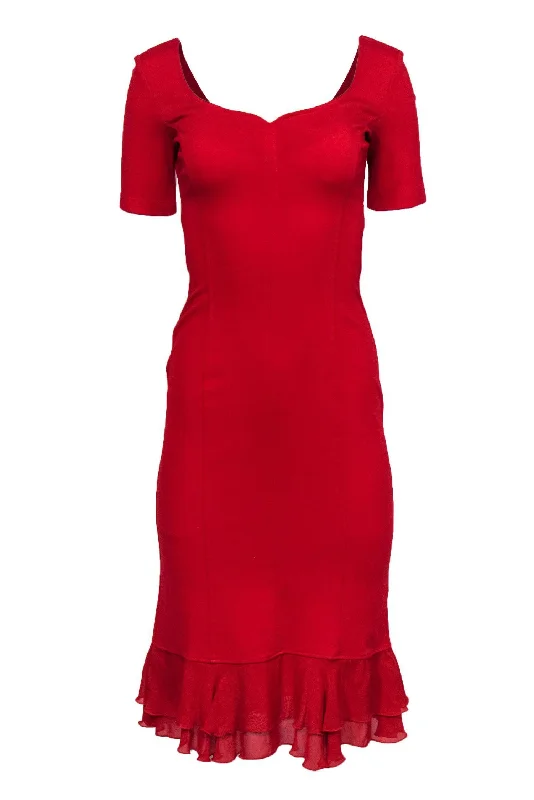 Strapless Women Dress with a Built - in Bra for Comfort and Support Strapless Women Dress with a Built - in Bra for Comfort and Support Isabel de Pedro - Red Sheath Dress w/ Ruffle Hem Sz 6 Strapless Women Dress with a Built - in Bra for Comfort and Support Strapless Women Dress with a Built - in Bra for Comfort and Support Isabel de Pedro - Red Sheath Dress w/ Ruffle Hem Sz 6