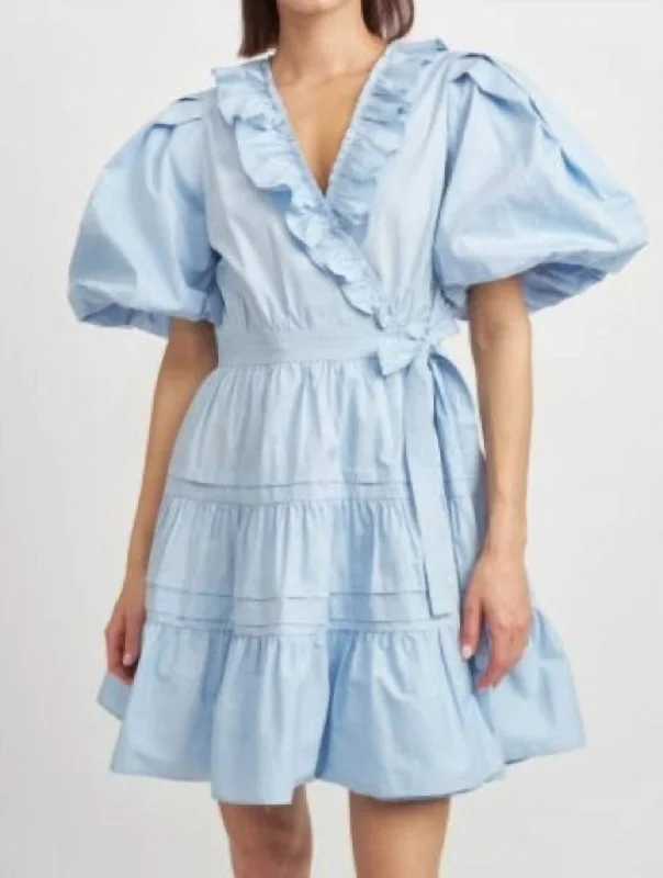 Halter Neck Women Dress to Show Off the Shoulders and Neckline Halter Neck Women Dress to Show Off the Shoulders and Neckline Lorena Mini Dress In Sky Blue