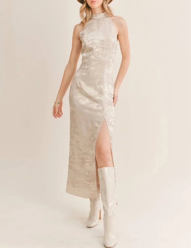 Lace - Embellished Women Dress for an Elegant and Sophisticated Appearance Lace - Embellished Women Dress for an Elegant and Sophisticated Appearance Luxe Life Halter Maxi Dress In Champagne Lace - Embellished Women Dress for an Elegant and Sophisticated Appearance Lace - Embellished Women Dress for an Elegant and Sophisticated Appearance Luxe Life Halter Maxi Dress In Champagne