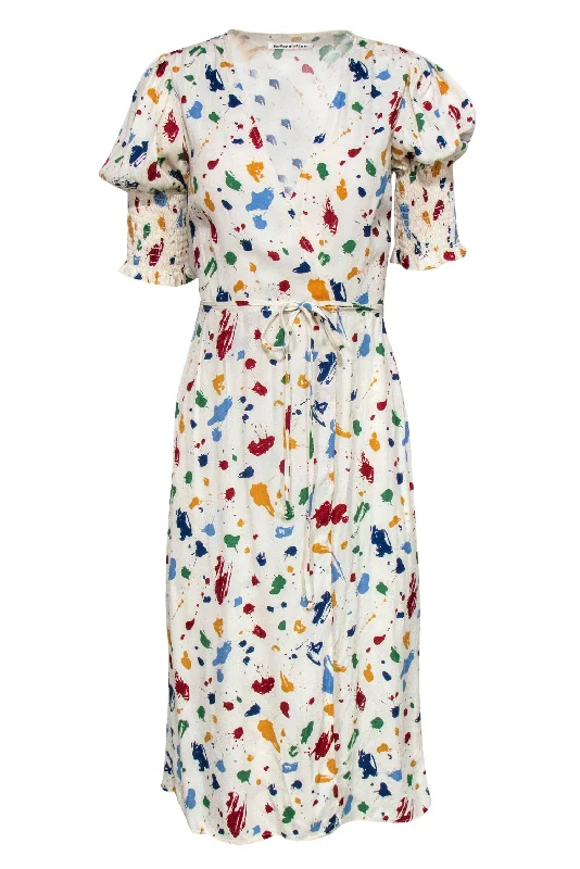 Little Black Women Dress with Sequins for a Glamorous Night Out Little Black Women Dress with Sequins for a Glamorous Night Out Reformation - White Paint Splatter Print Wrap Midi Dress Sz XS