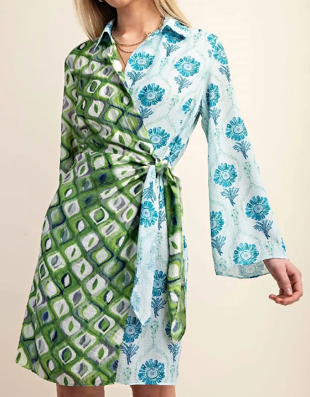 Lace - Embellished Women Dress for an Elegant and Sophisticated Appearance Lace - Embellished Women Dress for an Elegant and Sophisticated Appearance Mixed Print Long Sleeves Wrap Mini Dress In Green/blue Lace - Embellished Women Dress for an Elegant and Sophisticated Appearance Lace - Embellished Women Dress for an Elegant and Sophisticated Appearance Mixed Print Long Sleeves Wrap Mini Dress In Green/blue