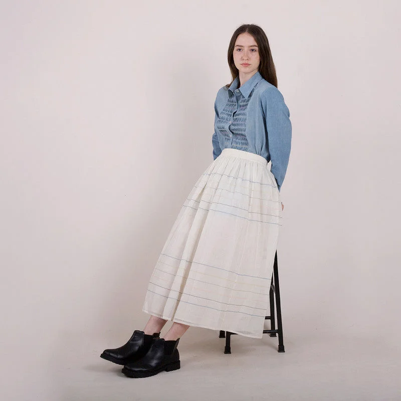 Shift Women Dress with a Simple and Classic Design for Everyday Wear Shift Women Dress with a Simple and Classic Design for Everyday Wear Pure Cotton Midi Skirt | Gathered | Calf-Length | White Shift Women Dress with a Simple and Classic Design for Everyday Wear Shift Women Dress with a Simple and Classic Design for Everyday Wear Pure Cotton Midi Skirt | Gathered | Calf-Length | White