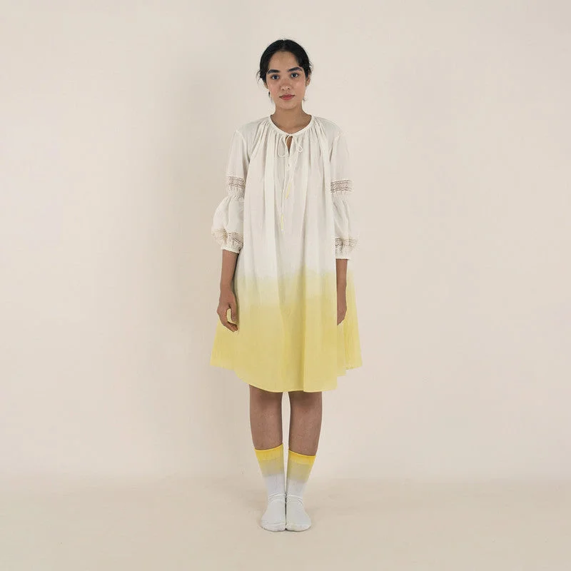 Halter Neck Women Dress to Show Off the Shoulders and Neckline Halter Neck Women Dress to Show Off the Shoulders and Neckline Pure Cotton Mini Dress | Semi-Sheer | Yellow & White Halter Neck Women Dress to Show Off the Shoulders and Neckline Halter Neck Women Dress to Show Off the Shoulders and Neckline Pure Cotton Mini Dress | Semi-Sheer | Yellow & White