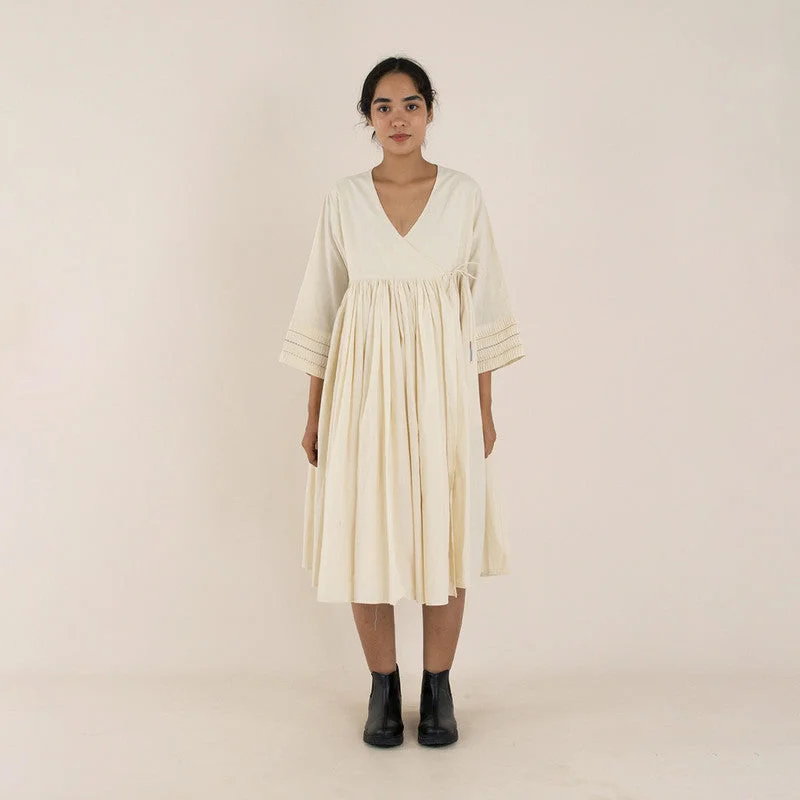 Shift Women Dress with a Simple and Classic Design for Everyday Wear Shift Women Dress with a Simple and Classic Design for Everyday Wear Pure Cotton Wrap Dress | Gathered & Angrakha | White Shift Women Dress with a Simple and Classic Design for Everyday Wear Shift Women Dress with a Simple and Classic Design for Everyday Wear Pure Cotton Wrap Dress | Gathered & Angrakha | White
