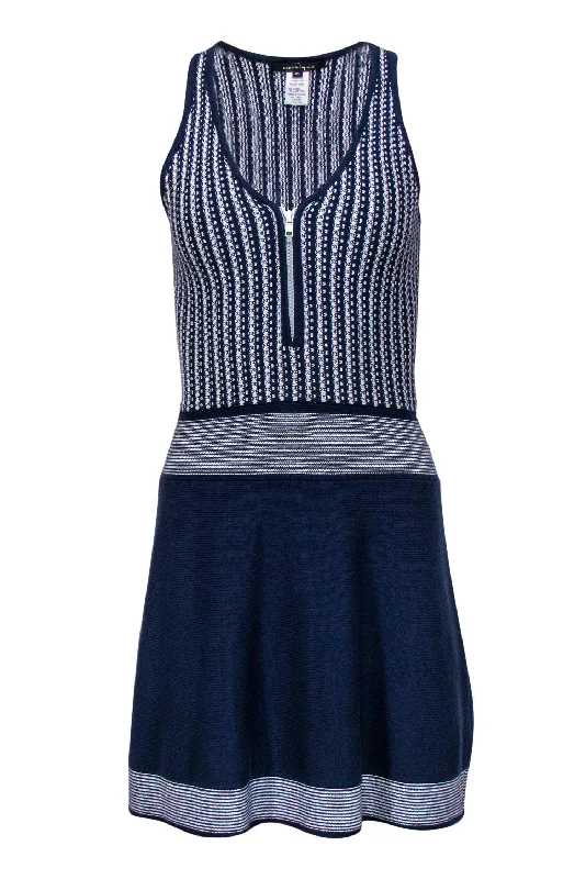 Pleated Women Dress with a Timeless and Elegant Texture Pleated Women Dress with a Timeless and Elegant Texture Nanette Lepore - Blue & White Zipper-Front Knit Dress Sz XS Pleated Women Dress with a Timeless and Elegant Texture Pleated Women Dress with a Timeless and Elegant Texture Nanette Lepore - Blue & White Zipper-Front Knit Dress Sz XS