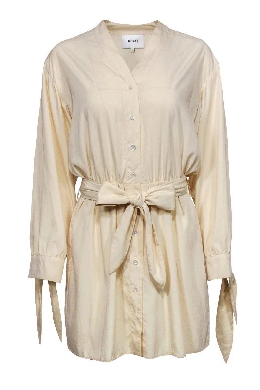 Empire Waist Women Dress to Accentuate the Bust and Conceal the Waist Empire Waist Women Dress to Accentuate the Bust and Conceal the Waist Nanushka - Cream Long Sleeve Button-Up Shirt Dress w/ Ties Sz XS Empire Waist Women Dress to Accentuate the Bust and Conceal the Waist Empire Waist Women Dress to Accentuate the Bust and Conceal the Waist Nanushka - Cream Long Sleeve Button-Up Shirt Dress w/ Ties Sz XS