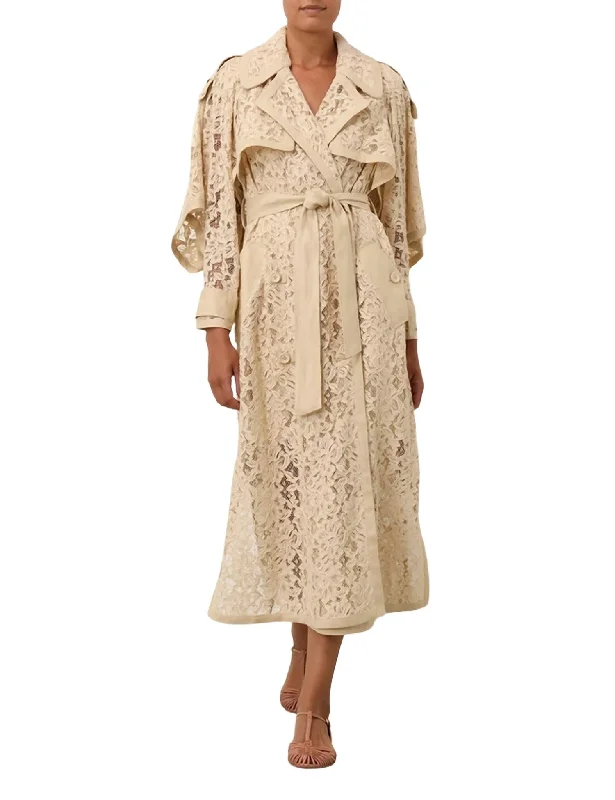 Mermaid - Style Women Dress with a Fitted Silhouette for Special Occasions Mermaid - Style Women Dress with a Fitted Silhouette for Special Occasions Natura Lace Trench Dress In Tea Mermaid - Style Women Dress with a Fitted Silhouette for Special Occasions Mermaid - Style Women Dress with a Fitted Silhouette for Special Occasions Natura Lace Trench Dress In Tea