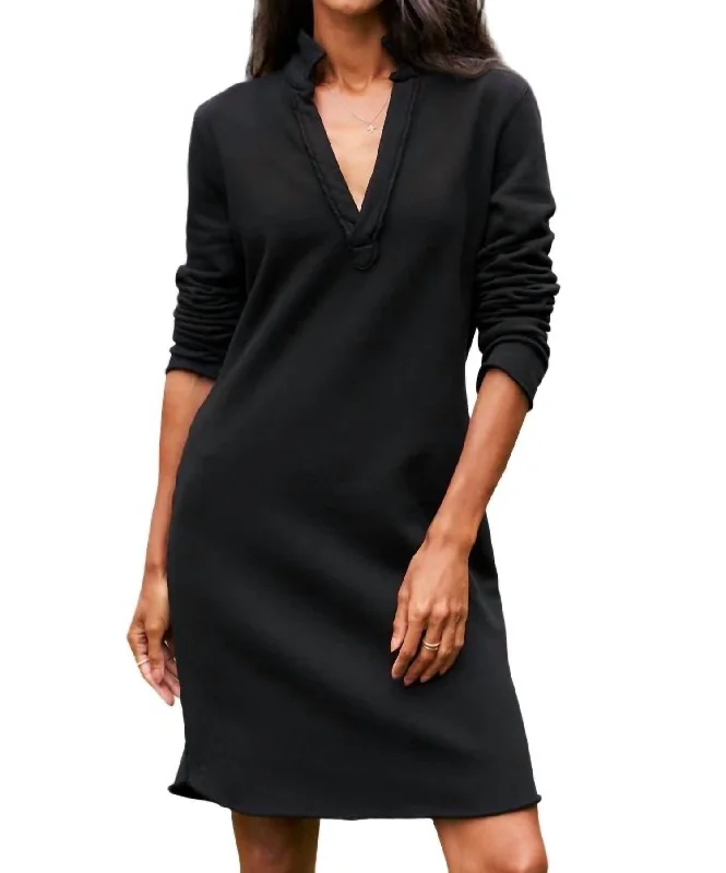 Halter Neck Women Dress to Show Off the Shoulders and Neckline Halter Neck Women Dress to Show Off the Shoulders and Neckline Nicole Henley Dress In Triple Fleece Black Halter Neck Women Dress to Show Off the Shoulders and Neckline Halter Neck Women Dress to Show Off the Shoulders and Neckline Nicole Henley Dress In Triple Fleece Black