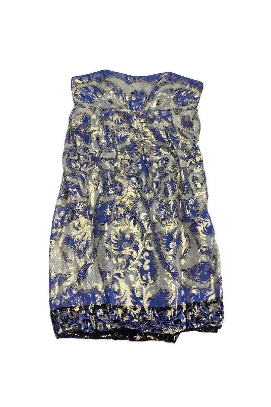 Empire Waist Women Dress to Accentuate the Bust and Conceal the Waist Empire Waist Women Dress to Accentuate the Bust and Conceal the Waist Nicole Miller - Blue & Metallic Gold Abstract Strapless Dress Sz 6 Empire Waist Women Dress to Accentuate the Bust and Conceal the Waist Empire Waist Women Dress to Accentuate the Bust and Conceal the Waist Nicole Miller - Blue & Metallic Gold Abstract Strapless Dress Sz 6