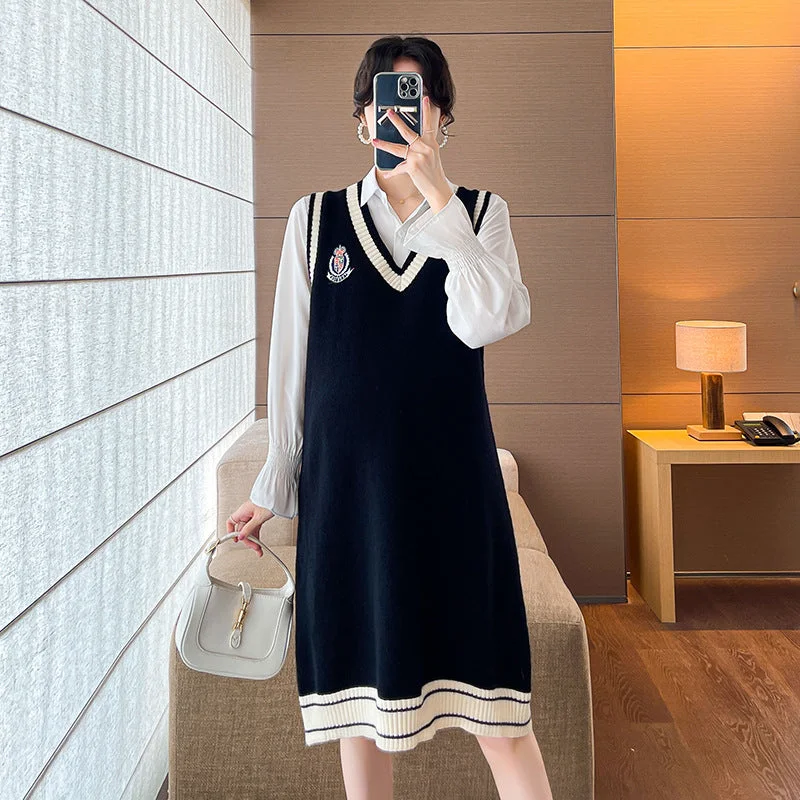 Ruffled Women Dress with Multiple Layers for a Playful and Girly Style Ruffled Women Dress with Multiple Layers for a Playful and Girly Style NiDELL . Internet Celebrity Maternity Dress Korean Style College Style Blouse Vest Maternity Fashion Suit Maternity Dress