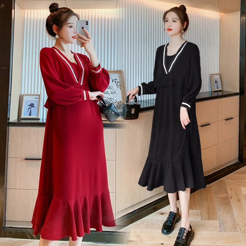 Wrap - Style Women Dress with Adjustable Fit for All Body Types Wrap - Style Women Dress with Adjustable Fit for All Body Types NiDELL Maternity Dress . Autumn New Fashion Loose and Slimming Fishtail Dress Korean Style Long Sleeve Maternity Dress Fashionable Mom Wrap - Style Women Dress with Adjustable Fit for All Body Types Wrap - Style Women Dress with Adjustable Fit for All Body Types NiDELL Maternity Dress . Autumn New Fashion Loose and Slimming Fishtail Dress Korean Style Long Sleeve Maternity Dress Fashionable Mom