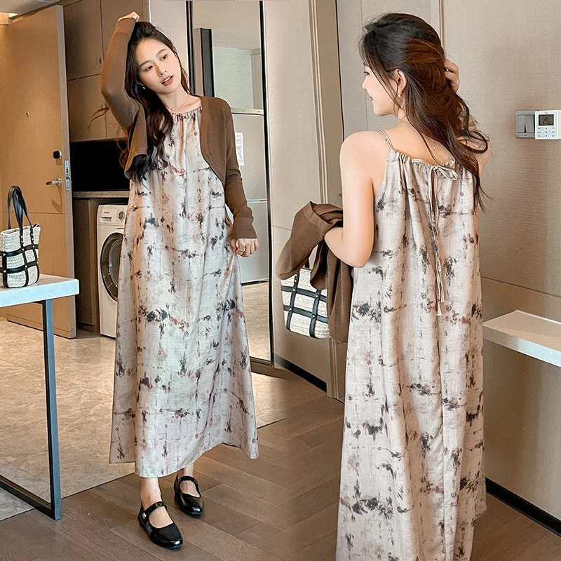 Shift Women Dress with a Simple and Classic Design for Everyday Wear Shift Women Dress with a Simple and Classic Design for Everyday Wear NiDELL Maternity Dress . Spring and Autumn New Retro Long Suspender Skirt Korean Fashion Two-Piece Suit with a Shawl Dress Suit