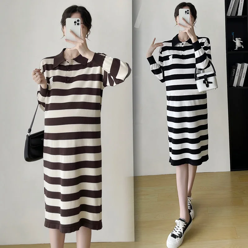 Wrap - Style Women Dress with Adjustable Fit for All Body Types Wrap - Style Women Dress with Adjustable Fit for All Body Types NiDELL Maternity Dress . Spring and Autumn New Striped Loose Long Sleeve Dress Wrap - Style Women Dress with Adjustable Fit for All Body Types Wrap - Style Women Dress with Adjustable Fit for All Body Types NiDELL Maternity Dress . Spring and Autumn New Striped Loose Long Sleeve Dress