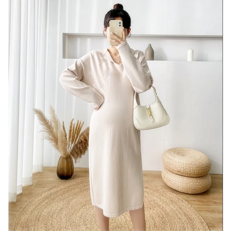 Long - Sleeve Women Dress in Velvet for a Luxurious Winter Look Long - Sleeve Women Dress in Velvet for a Luxurious Winter Look NiDELL Pregnant Women's Knitted Dress Sweater Autumn and Winter New Loose Fashion Simple Mid-Length Knitted Bottoming Dress Long - Sleeve Women Dress in Velvet for a Luxurious Winter Look Long - Sleeve Women Dress in Velvet for a Luxurious Winter Look NiDELL Pregnant Women's Knitted Dress Sweater Autumn and Winter New Loose Fashion Simple Mid-Length Knitted Bottoming Dress