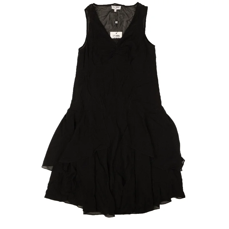 Sleeveless Women Dress in Bright Colors for Summer Parties Sleeveless Women Dress in Bright Colors for Summer Parties Opening Ceremony Chiffon Dress - Black