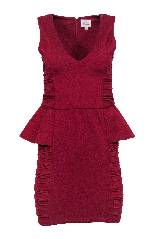Pleated Women Dress with a Timeless and Elegant Texture Pleated Women Dress with a Timeless and Elegant Texture Parker - Maroon Peplum Ribbed Sheath Dress Sz M Pleated Women Dress with a Timeless and Elegant Texture Pleated Women Dress with a Timeless and Elegant Texture Parker - Maroon Peplum Ribbed Sheath Dress Sz M