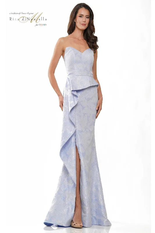 Strapless Women Dress with a Built - in Bra for Comfort and Support Strapless Women Dress with a Built - in Bra for Comfort and Support Rina Di Montella RD2936 Strapless Women Dress with a Built - in Bra for Comfort and Support Strapless Women Dress with a Built - in Bra for Comfort and Support Rina Di Montella RD2936