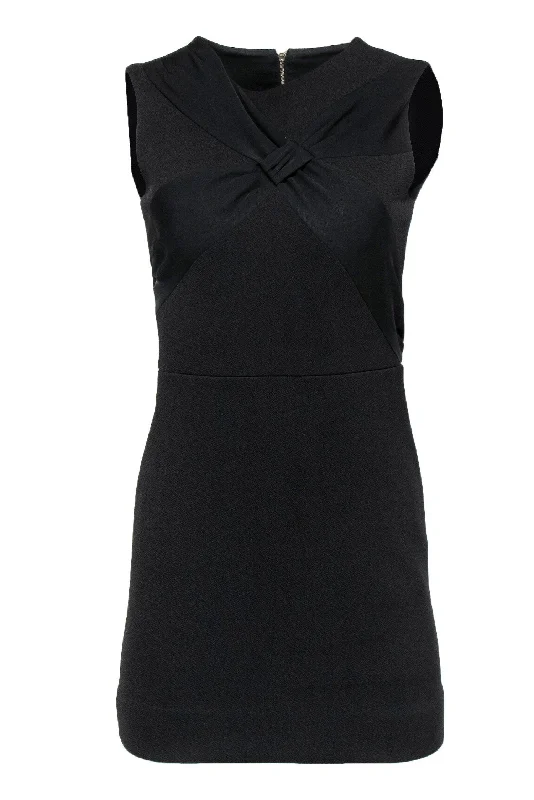 Pleated Women Dress with a Timeless and Elegant Texture Pleated Women Dress with a Timeless and Elegant Texture Sandro - Black Textured Sheath Dress w/ Knotted Detail Sz S