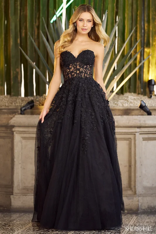 Strapless Women Dress with a Built - in Bra for Comfort and Support Strapless Women Dress with a Built - in Bra for Comfort and Support Sherri Hill 55760 Strapless Women Dress with a Built - in Bra for Comfort and Support Strapless Women Dress with a Built - in Bra for Comfort and Support Sherri Hill 55760