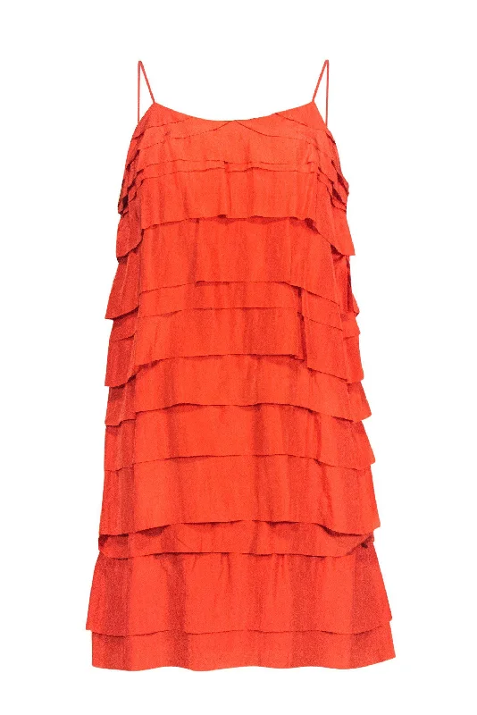 Ball Gown Women Dress with a Full Skirt for a Princess - like Look Ball Gown Women Dress with a Full Skirt for a Princess - like Look Stella McCartney - Orange Ruffle Silk Mini Dress Sz S