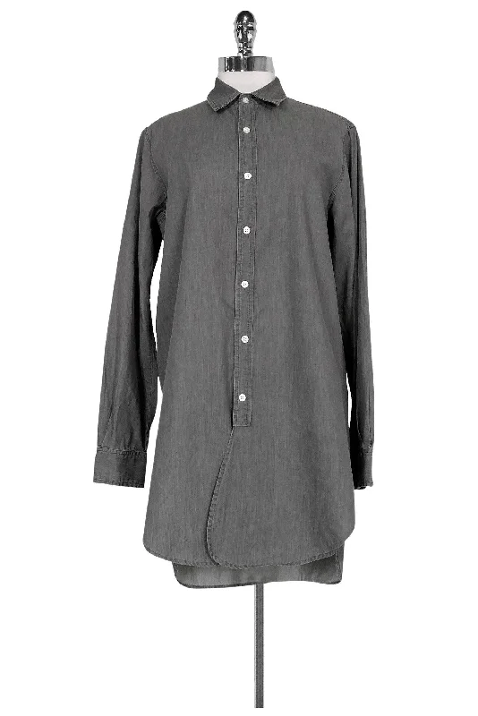 Empire Waist Women Dress to Accentuate the Bust and Conceal the Waist Empire Waist Women Dress to Accentuate the Bust and Conceal the Waist Steven Alan - Grey Cotton Shirt Dress Sz S