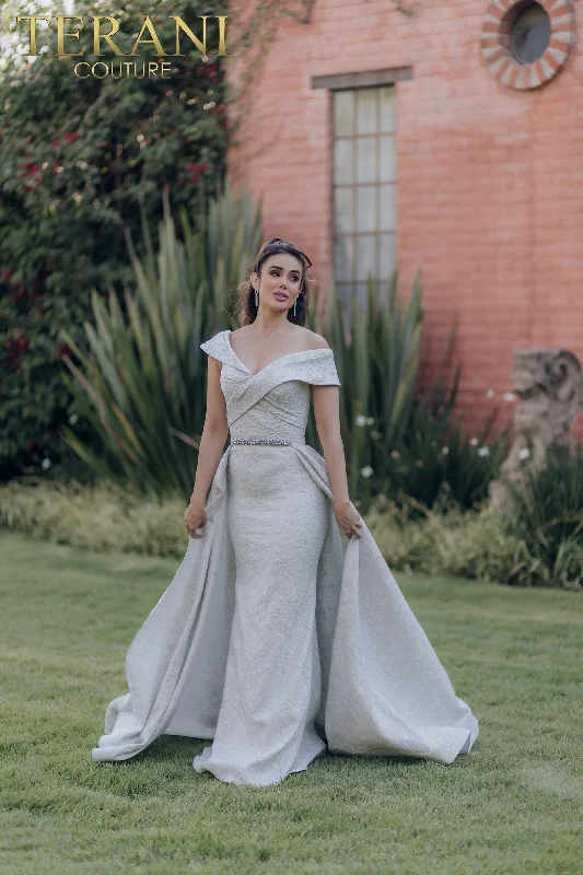 Off - the - Shoulder Women Dress for a Romantic and Feminine Look Off - the - Shoulder Women Dress for a Romantic and Feminine Look Terani Couture 232M1525 Off - the - Shoulder Women Dress for a Romantic and Feminine Look Off - the - Shoulder Women Dress for a Romantic and Feminine Look Terani Couture 232M1525