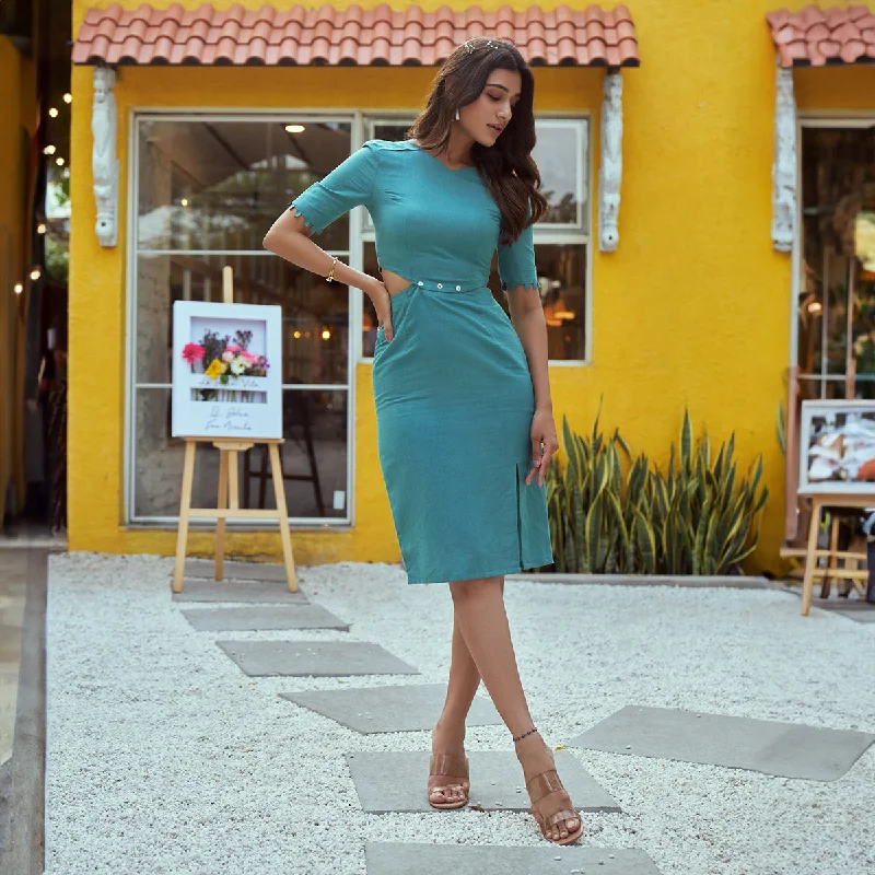 Long - Sleeve Women Dress in Velvet for a Luxurious Winter Look Long - Sleeve Women Dress in Velvet for a Luxurious Winter Look Hemp Skirt for Women | Teal Blue