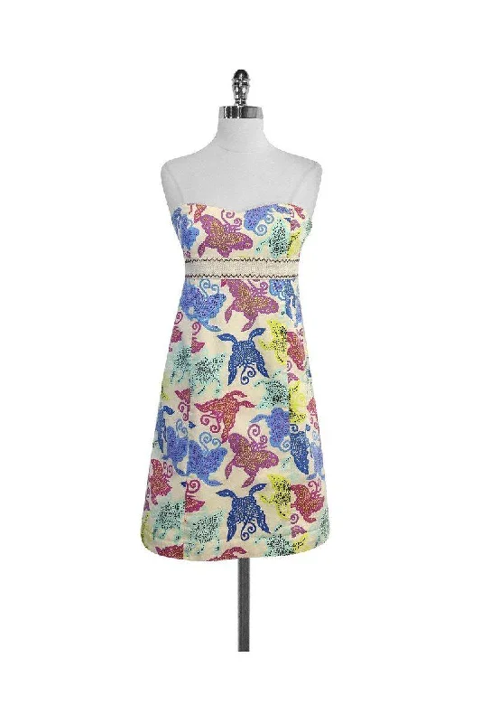 Plus Size Women Dress with a Flattering A - Line Cut for Comfort and Style Plus Size Women Dress with a Flattering A - Line Cut for Comfort and Style Tibi - Multicolor Print Cotton Strapless Dress Sz 6