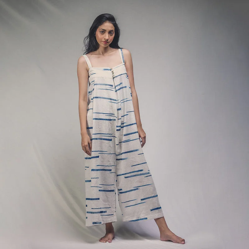 Backless Women Dress for a Sexy and Alluring Look at Evening Events Backless Women Dress for a Sexy and Alluring Look at Evening Events Organic Cotton Jumpsuit for Women | Wide Leg | Handpainted | White & Blue