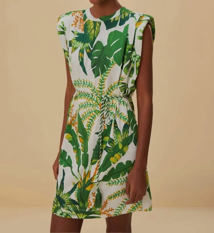 Sleeveless Women Dress in Bright Colors for Summer Parties Sleeveless Women Dress in Bright Colors for Summer Parties Tropical Forest T-Shirt Dress In Green Sleeveless Women Dress in Bright Colors for Summer Parties Sleeveless Women Dress in Bright Colors for Summer Parties Tropical Forest T-Shirt Dress In Green
