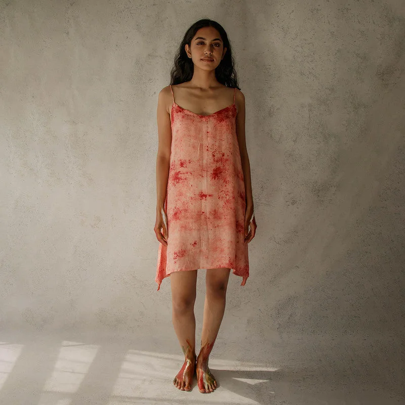 Ball Gown Women Dress with a Full Skirt for a Princess - like Look Ball Gown Women Dress with a Full Skirt for a Princess - like Look Short Dresses | Mulberry Silk | Tie-Dyed | Natural Dyed | Pink