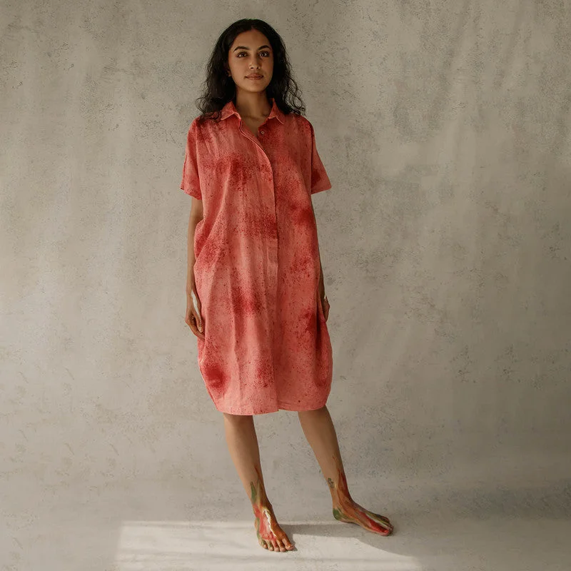 Wrap - Style Women Dress with Adjustable Fit for All Body Types Wrap - Style Women Dress with Adjustable Fit for All Body Types Organic Cotton Shirt Dress | Natural Dyed | Pink Wrap - Style Women Dress with Adjustable Fit for All Body Types Wrap - Style Women Dress with Adjustable Fit for All Body Types Organic Cotton Shirt Dress | Natural Dyed | Pink