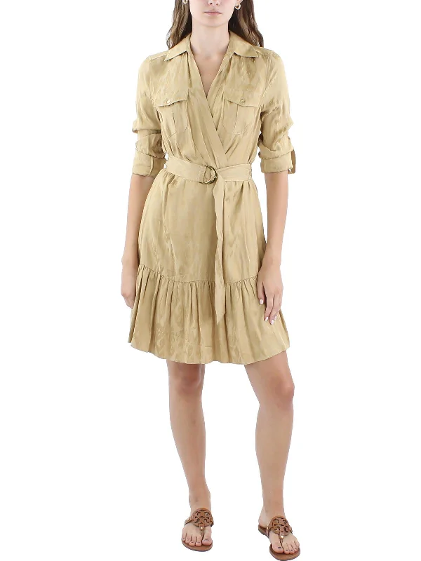 Off - the - Shoulder Women Dress for a Romantic and Feminine Look Off - the - Shoulder Women Dress for a Romantic and Feminine Look Womens Faux Wrap Jacquard Wrap Dress