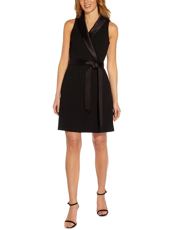 Empire Waist Women Dress to Accentuate the Bust and Conceal the Waist Empire Waist Women Dress to Accentuate the Bust and Conceal the Waist Womens Knee Length Mixed Media Wrap Dress