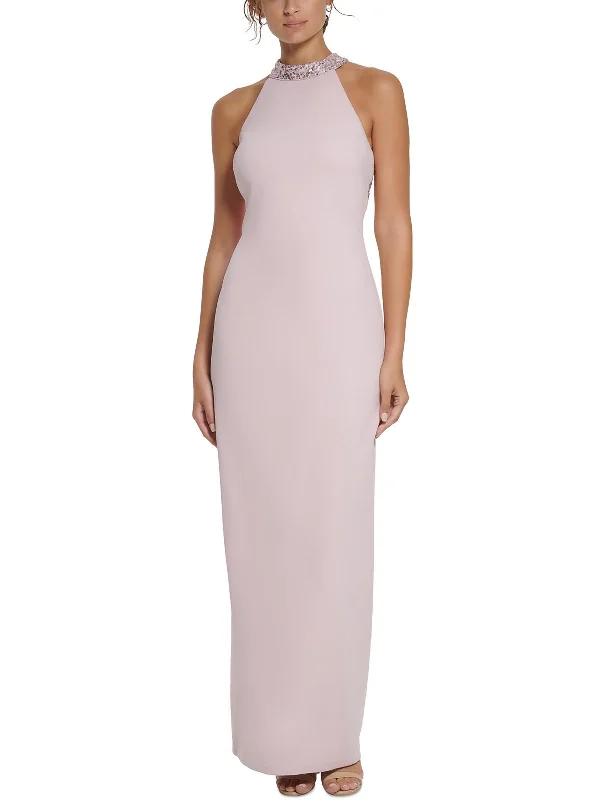 Halter Neck Women Dress to Show Off the Shoulders and Neckline Halter Neck Women Dress to Show Off the Shoulders and Neckline Womens Sequined Sleeveless Evening Dress