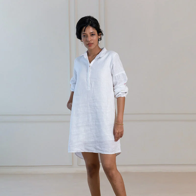 Shift Women Dress with a Simple and Classic Design for Everyday Wear Shift Women Dress with a Simple and Classic Design for Everyday Wear Linen Mini Dress | High-Low Hem | White Shift Women Dress with a Simple and Classic Design for Everyday Wear Shift Women Dress with a Simple and Classic Design for Everyday Wear Linen Mini Dress | High-Low Hem | White